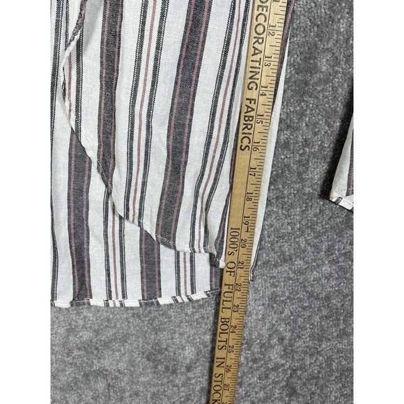 Maurices Linen Rayon Striped Split‎ Wide Leg Cropped Pants Womens Size XXL Belt - Picture 15 of 16